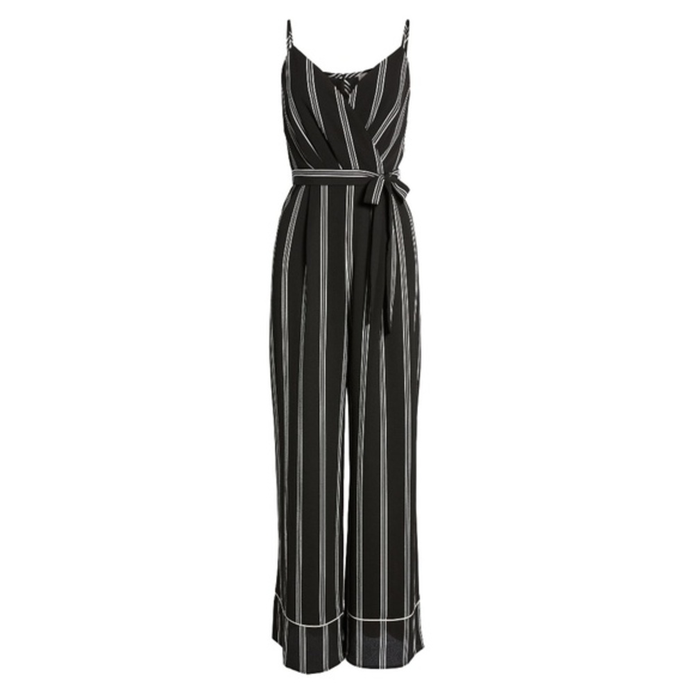 NWT Nordstrom Row A Tie Striped Wide Leg Jumpsuit